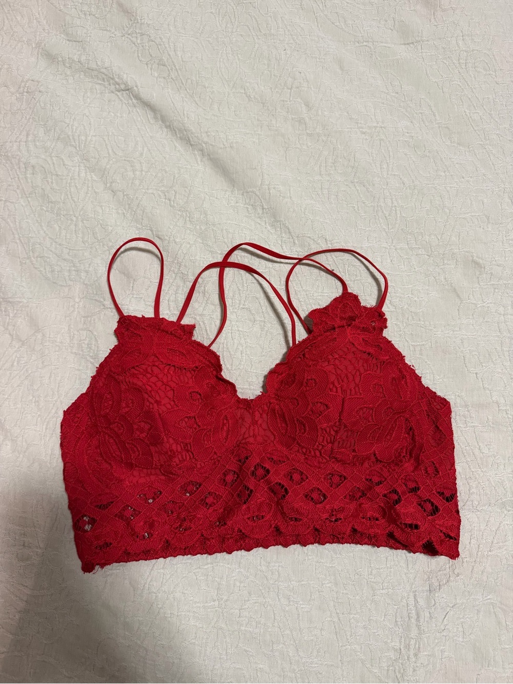 Wishlist Red Lace Bralette with Strappy Back